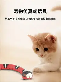 在飛比找樂天市場購物網優惠-逗貓玩具 寵物玩具 貓咪玩具 蛇感應自動電動蛇嚇貓逗貓usb