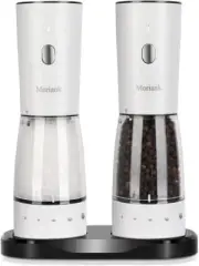 Electric Salt and Pepper Grinder Set, Large Capacity 5.3oz Salt and Pepper Grind
