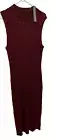 House of Harlow 1960 Burgundy Black Dress Knit Maxi Mock Turtle Neck Sz XL