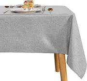 JIUZHEN Outdoor Tablecloth Washable Garden Tablecloth Square Weatherproof Garden Tablecloths for Outdoor Use Light Grey 135 x 200 cm