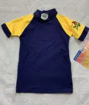 radicool skins kids 100+ SPF swimwear rashguard australian made blue yellow 2T