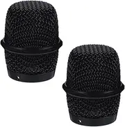 QUMIIRITY 2pcs Microphone Metal Grille Heads Replacement for Bs Lightweight Mesh Microphone Grille for Ktv Dance Balls and Interviews Compatible with Wireless Mics