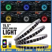 15.5" LED RGB 3rows Wheel Ring Lights Truck Car Rim Light Bluetooth APP Control