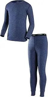 [COLDPRUF] Youth Basic Dual Layer Long Sleeve Base Layer Crew Neck Top and Bottom Set