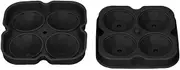 Ice Molds Reusable Silicone Flexible Diamond Ice Cube Trays Whiskey Ice Mold with Removable Lid for Cocktails Whiskey Cooling Safe Temperature Range 40℉ to 420℉ 4 Ice Cube Molds (Black)