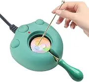 Electric Wax Seal Warmer, Green Electric Sealing Stamp Warmer Melter for Melting Wax Seal Beads Sticks with Spoon, Stirring to Do DIY Craft (Green)