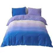 Gradient Colour Doona Quilt Duvet Cover Set Queen King Size Bedding - Gradient Blue Purple