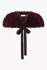 SASS & BIDE "HEAT RISING" SHEARLING CAPELET in Mulberry RRP$595 size L