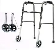 Walker for Seniors Rollator Geriatric Elderly Walker Foldable with 2 Wheels, Rolling Rollators Adjustable Height Mobility Aid Walking Frame Crutch Little Surprise