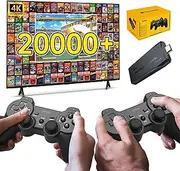 Nostalgic Time Machine.Retro Gaming Console 20000+ Games,Game Stick 4k,Video Games with Dual 2.4G Wireless Controllers,2025 Retro Game Stick.Black64GB