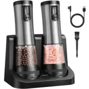 Electric Salt and Pepper Grinder Set - Ceramic Grinder Stainless Steel Automatic