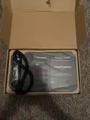 Clear Captions Blue Telephone For Hearing Impaired Amplified Captioning Phone