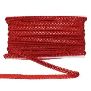 15 Yards 0.4 Inch Metallic Sequin Trim Sparkle Braid Sewing Ribbon, Red