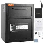 VEVOR 1.7 Cub Depository Safe, Deposit Safe with Drop Slot, Electronic Code Lock and 2 Emergency Keys, 17.71'' x 13.77'' x 13.77'' Business Drop Slot