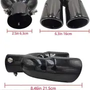 Car Dual Exhaust Tip Stainless Steel Muffler Tail Pipe 63mm 2.5 Inches Universal Exhaust System End Modified Parts Double Outlet Straight
