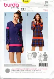 Burda Young Sewing Pattern 6595 Misses' Sporty Style Dress Size 8-18
