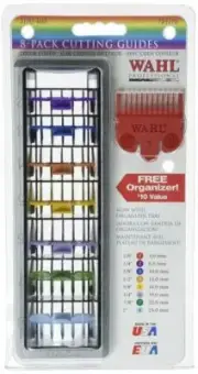 WAHL HAIR CLIPPER 8 PACK CUTTING GUIDES, GUIDED COMBS 3170-400 FREE ORGANIZER!