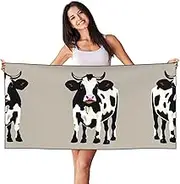 HTTUP Cow Black spot Print Quick Dry Beach Towel Lightweight Oversized for Adults for Travel and Pool Towels