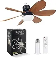 Socket Fan Light with Ultra Quiet Design, 20.5″ Ceiling Fans with LED Lights and Remote, Screw in Fan Light for E26/E27, 3 Speeds 3 Colors 3000-6500K,1200 Lumens for Living Room (Woodgrain)