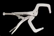 CertiFlat 2161709 11" Nickel Plated C-Clamps Locking Pliers Fixed Jaw Heavy Duty