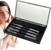 Travel Makeup Brush Set with Case, 4X Double Ended Makeup Brush Set, Foundation and Concealer Applicator, Compact Make up Brushed for Foundation, Blending