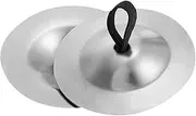Parliky 1 Pair Hand Dial Tambourines for Adults Percussion Musical Crash Cymbal Foot Tambourine Music Instruments Drum Cymbals Bells Clapping Monkey with Cymbals Drums Silver Copper