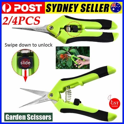 2/4 PCS Pruning Shears Plant Scissors Trim Trees Snips Branch Garden Secateurs