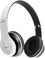 Wireless Foldable Bluetooth Headphones Noise Cancelling HiFi Stereo Earbuds with Microphone Headset Bag for Kids Gift (White)