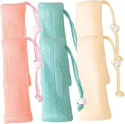 Baluue Set of 6 Exfoliating Soap Bags Mesh Soap Pouches for Shower Face Cleansing Makeup Removal Gentle Soap Mesh Holders