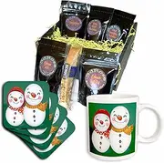 3dRose cgb_60348_1 Snowman and Snow Women Couple-Coffee Gift Basket, Multicolor