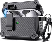Lopnord for AirPod Pro Case Cover (2019/2022/2023) with Automatic Lock, Shockproof Case Compatible with AirPods Pro 2nd Generation/1st Generation, for iPods Pro Case with Keychain for Men Women