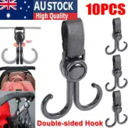 10PCS Portable Stroller Hooks For Hanging Diaper Bags Stuff Organizer GrocerieSW