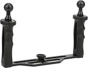 LOCADENCE Dual Grip Handheld Camera Stabilizer, 10.24 X 6.89 X 1.97Inch Aluminium Alloy Diving Flashlight Bracket, Underwater Sports Camera Holder