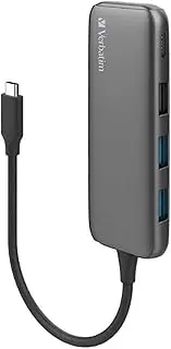 Verbatim Type C Hub with 2X USB3.0 1x USB2.0 1x Type C - Grey