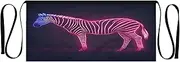 [Joitme] Neon Zebra Black Aprons for Men Cooking, Short Apron with Pockets, Mens Aprons with Pockets, Neon Zebra Black