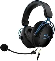 HyperX Cloud Alpha S - Gaming Headset, for PC and PS4, 7.1 Surround Sound, Adjustable Bass, Dual Chamber Drivers, Chat Mixer, Breathable Leatherette, Memory Foam, and Noise Cancelling Microphone - Blue