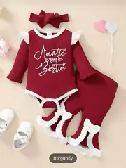 Girls 3PC Flared Pants Set 9-12M