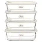 Glass Food Storage Containers with Glass Lids, Microwave Safe Glass Food Cont...