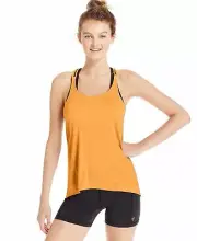 Betsey Johnson Women's Space-Dyed Racerback Tank Top, X-Small, Sun Kissed