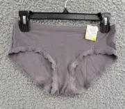 b.tempt'd by Wacoal Innocence Ribbed Hipster Women's M Shark Solid Elastic Waist