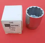 NOS 3/4" Drive Craftsman USA 1- 7/16" 12 Point Pt Chrome Socket 47551 -V- Series