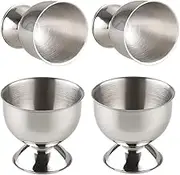 Jindizi Egg Cups, 4PCS Stainless Steel Egg Cups Set, Egg Tray for Hard & Soft Boiled Eggs, Kitchen Holder Tools for Eggs