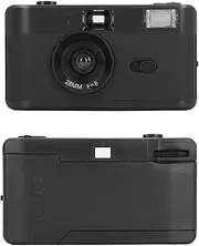 35mm Film Camera, Upgrade Retro Reusable Half Frame Camera Built in Flash, Lightweight Vintage Point and Shoot 35mm Film Camera for Travel (black)