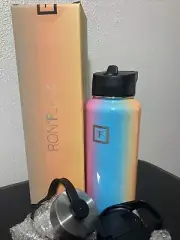 Iron Flask 32oz Water Bottle RAINBOW 3 Lids NIB
