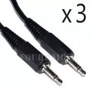 3 Pack Lot 6ft 3.5mm Male to Male Mono Audio Cable Cord 1/8" TS Plug Microphone