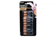 Duracell AA Simply Batteries 1.5 Volts Alkaline Battery - 1 Pack of 16
