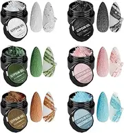Nail Carving Gels - Chrome Nail Powder And Rhinestone | Sculpture Gel 3D Carving Gels | Long-Lasting Color No-Wash Soft Sculpture Accessories For Women Beauty Salon Professional Beginner Family Use