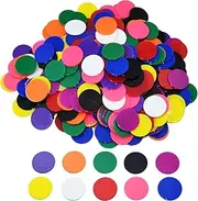 Smartdealspro 300pcs 1 Inch 10 Colors Opaque Plastic Learning Counters Counting Mini Poker Chips Game Tokens