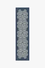 75' x 305' | Machine Washable Runner Rug | Kid & Pet Friendly | Indoor Rug | Jonathan Adler Pompidou Slate Blue Rug | Ruggable