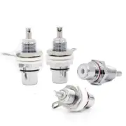4pcs Rhodium Plated RCA Female Chassis Socket HIFI Audio Amplifier DIY Terminal